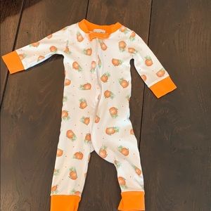 Magnolia Baby pumpkin print pima cotton zipper pjs